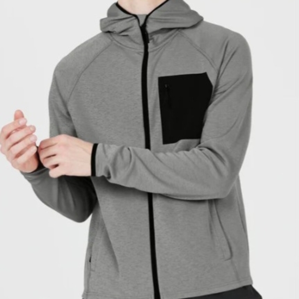 Athletic Works Gray/ Black Hoodie Size L(10-12) Husky Unisex